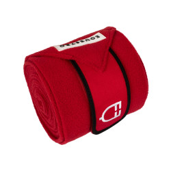 Bandas de polo con cierre de velcro Trim por 4 Equestro Rojo / Negro