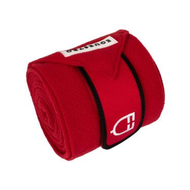 Bandas de polo con cierre de velcro Trim por 4 Equestro Rojo / Negro