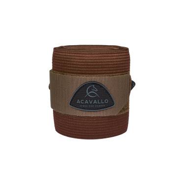 Bandas de ejercicio elásticas de forro polar Acavallo por 2 Castaño Marrón