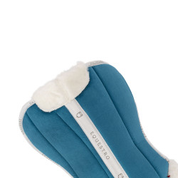 Amortiguador de lana ecológica Equestro Petróleo / blanco Azul