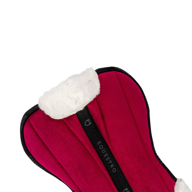 Amortiguador de lana ecológica Equestro Vino / negro / blanco