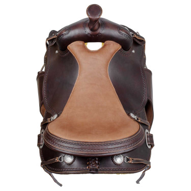 Silla western trail faldón redondo full quarter 8020 Castaño Marrón