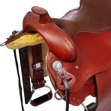 Silla western trail faldón redondo full quarter 8020 Avellana Marrón