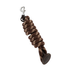 Cordón de nailon trenzado Acavallo con tapa de cuero Marrón oscuro Marr&amp;amp;amp;oacute;n
