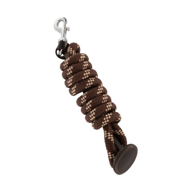 Cordón de nailon trenzado Acavallo con tapa de cuero Marrón oscuro Marr&amp;amp;amp;oacute;n