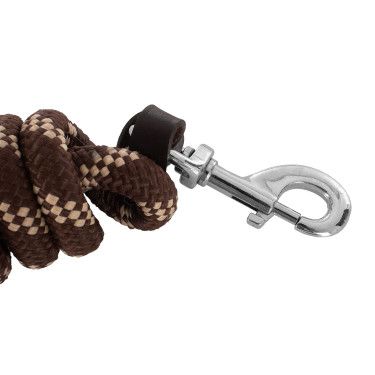 Cordón de nailon trenzado Acavallo con tapa de cuero Marrón oscuro Marr&amp;amp;amp;oacute;n