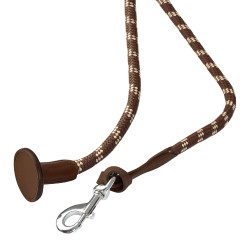Cordón de nailon trenzado Acavallo con tapa de cuero Marrón oscuro Marr&amp;amp;amp;oacute;n