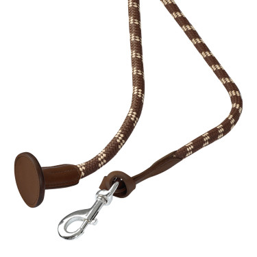 Cordón de nailon trenzado Acavallo con tapa de cuero Marrón oscuro Marr&amp;amp;amp;oacute;n