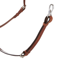Pechopetral martingala Acavallo de cuero de 3 puntos Coñac Marrón