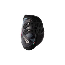 Protectores de menudillo de gel Acavallo Opéra con cierre de botones Negro / rojo Protectores de menudillo de gel Acavallo Opéra con cierre de botones Negro / rojo