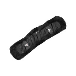 Acavallo Vaina Anatómica Cincha Corta Gel & Piel de Oveja Negro