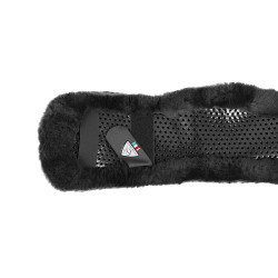 Acavallo Vaina Anatómica Cincha Corta Gel & Piel de Oveja Negro