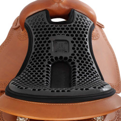 Acavallo Ortho-Coccyx Western Gel Cubre Asiento Hexagonal Dri-Lex 20mm Negro
