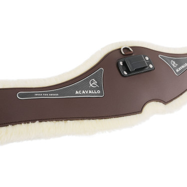 Cinch anatómico Acavallo de gel y PVC con base de lana desmontable Marrón oscuro Marr&amp;amp;amp;oacute;n