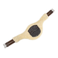 Cincha con protector abdominal Acavallo Gel y PVC Forro interior desmontable de lana Marrón oscuro Marr&amp;oacute;n