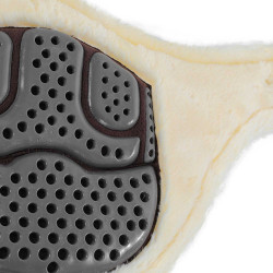 Cincha con protector abdominal Acavallo Gel y PVC Forro interior desmontable de lana Marrón oscuro Marr&amp;oacute;n