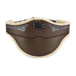 Cincha con protector abdominal Acavallo Gel y PVC Forro interior desmontable de lana Marrón oscuro Marr&amp;oacute;n