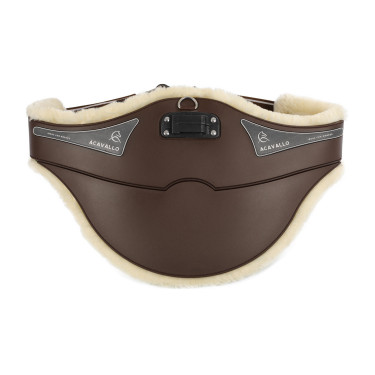 Cincha con protector abdominal Acavallo Gel y PVC Forro interior desmontable de lana Marrón oscuro Marr&amp;oacute;n
