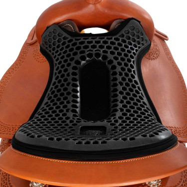 Cubreasiento Acavallo Ortho-Pubis Western Hexagonal Gel 20 mm Dry-Lex Negro Cubreasiento Acavallo Ortho-Pubis Western Hexagonal Gel 20 mm Dry-Lex Negro