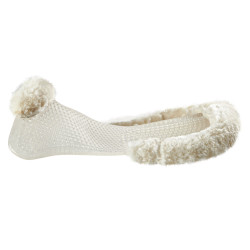 Amortiguador trasero de gel y piel de cordero con cuña elevadora Acavallo Natural Marrón