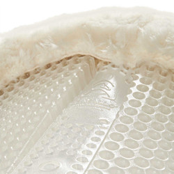 Amortiguador trasero de gel y piel de cordero con cuña elevadora Acavallo Natural Marrón