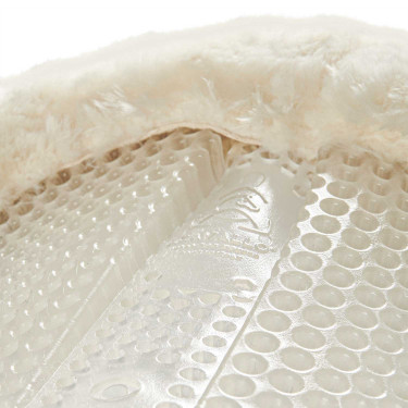 Amortiguador trasero de gel y piel de cordero con cuña elevadora Acavallo Natural Marrón