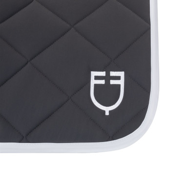 Alfombra de adiestramiento de tejido técnico con logotipo bordado White Line Equestro Asfalto Gris