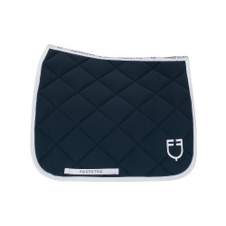 Alfombra de adiestramiento de tejido técnico con logotipo bordado White Line Equestro Marino Azul marino