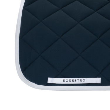 Alfombra de adiestramiento de tejido técnico con logotipo bordado White Line Equestro Marino Azul marino