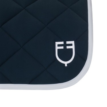 Alfombra de adiestramiento de tejido técnico con logotipo bordado White Line Equestro Marino Azul marino