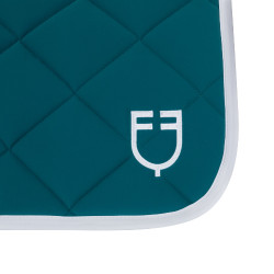 Alfombra de adiestramiento de tejido técnico con logotipo bordado White Line Equestro Petróleo Azul