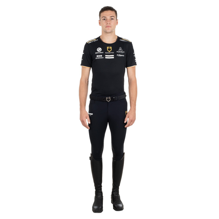 Camiseta de entrenamiento GP para hombre en tejido técnico con multi-logo Equestro Camiseta de entrenamiento GP para hombre en tejido técnico con multi-logo Equestro