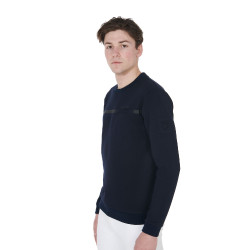 Sudadera de interlock para hombre con cuello redondo Equestro Sudadera de interlock para hombre con cuello redondo Equestro