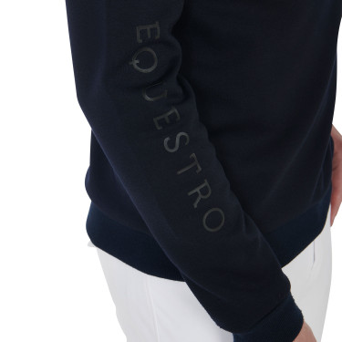 Sudadera de interlock para hombre con cuello redondo Equestro Sudadera de interlock para hombre con cuello redondo Equestro