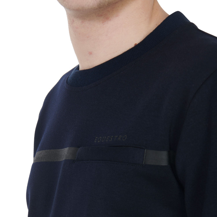 Sudadera de interlock para hombre con cuello redondo Equestro Sudadera de interlock para hombre con cuello redondo Equestro