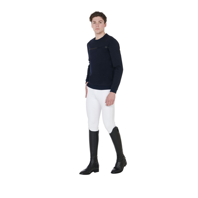 Sudadera de interlock para hombre con cuello redondo Equestro Sudadera de interlock para hombre con cuello redondo Equestro