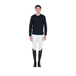Sudadera de interlock para hombre con cuello redondo Equestro Sudadera de interlock para hombre con cuello redondo Equestro
