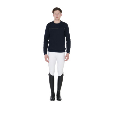 Sudadera de interlock para hombre con cuello redondo Equestro Sudadera de interlock para hombre con cuello redondo Equestro