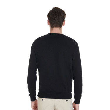 Sudadera de algodón para hombre con logotipo en el pecho Equestro Sudadera de algodón para hombre con logotipo en el pecho Equestro