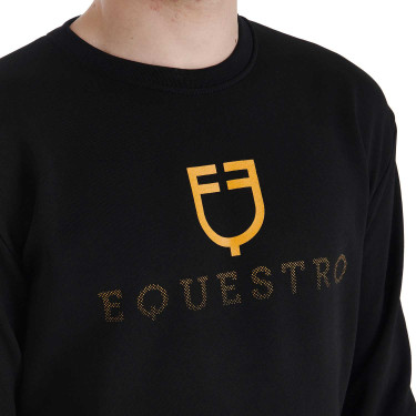 Sudadera de algodón para hombre con logotipo en el pecho Equestro Sudadera de algodón para hombre con logotipo en el pecho Equestro