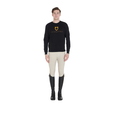 Sudadera de algodón para hombre con logotipo en el pecho Equestro Sudadera de algodón para hombre con logotipo en el pecho Equestro