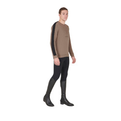 Sudadera de invierno para hombre con cuello redondo de algodón Equestro Nuez Marrón Sudadera de invierno para hombre con cuello redondo de algodón Equestro Nuez Marrón