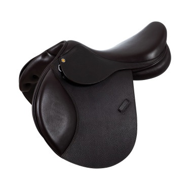 Silla de salto de cuero martillado Supreme Evolution New Equestro Marrón oscuro Marr&amp;amp;amp;oacute;n