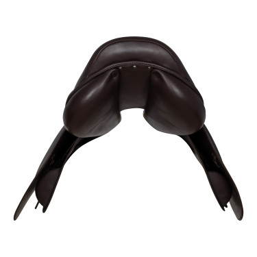 Silla de salto de cuero martillado Supreme Evolution New Equestro Marrón oscuro Marr&amp;amp;amp;oacute;n