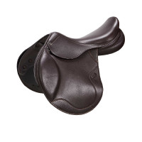 Silla de salto de cuero doble Meredith Equestro Marrón oscuro Marr&amp;amp;amp;oacute;n