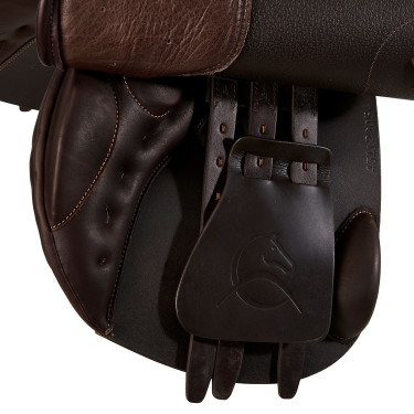 Silla de salto Botticelli con paneles de lana Acavallo Marrón oscuro Marr&amp;amp;amp;oacute;n