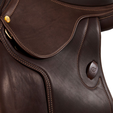 Silla de salto Botticelli con paneles de lana Acavallo Marrón oscuro Marr&amp;amp;amp;oacute;n