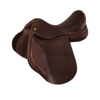 Silla mixta Bernini con paneles de lana Acavallo Marrón oscuro Marr&amp;amp;amp;oacute;n