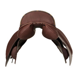 Silla mixta Bernini con paneles de lana Acavallo Marrón oscuro Marr&amp;amp;amp;oacute;n