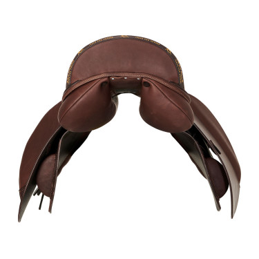 Silla mixta Bernini con paneles de lana Acavallo Marrón oscuro Marr&amp;amp;amp;oacute;n